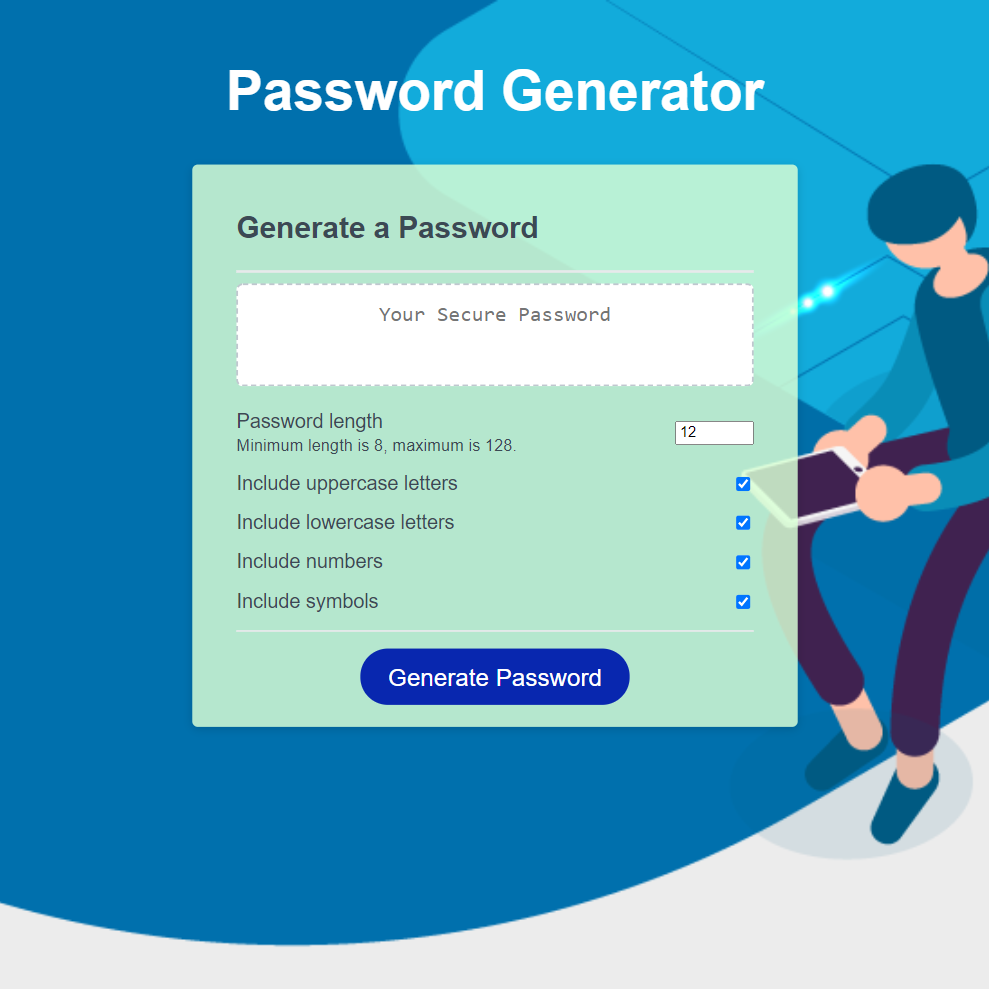 Password Generator webpage