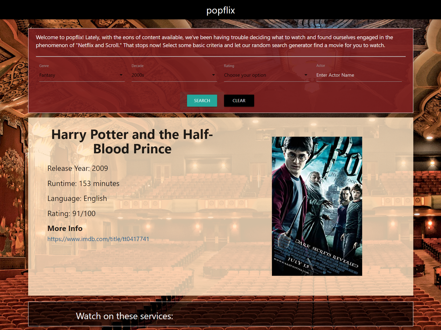 popflix webpage